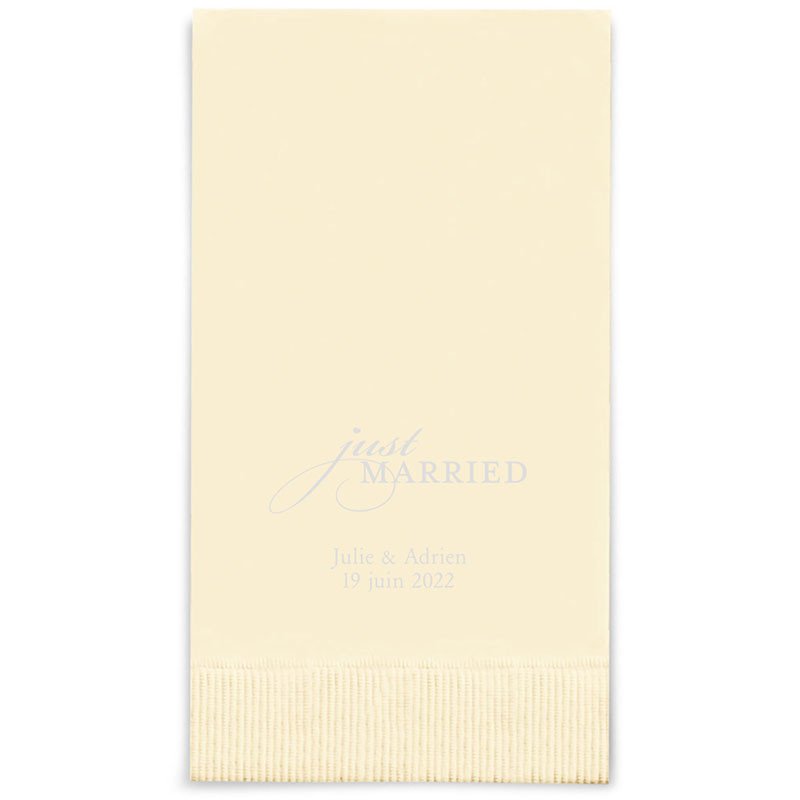 Serviettes Rectangle Personnalisées "Just Married" (x50)