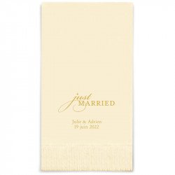 Serviettes Rectangle Personnalisées "Just Married" (x50)