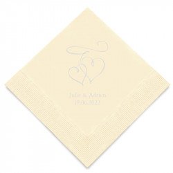 Serviettes Cocktail Personnalisées "Mr & Mrs" (x50)