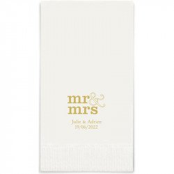 Serviettes Rectangle Personnalisées "Mr & Mrs" (x50)