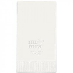 Serviettes Rectangle Personnalisées "Mr & Mrs" (x50)