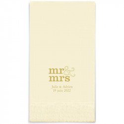 Serviettes Rectangle Personnalisées "Mr & Mrs" (x50)