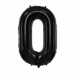 Ballon Chiffre 0 mylar noir - 86 cm