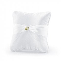 Coussin d'alliance satin coeur or