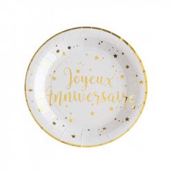 Assiettes "Joyeux Anniversaire" (x10)