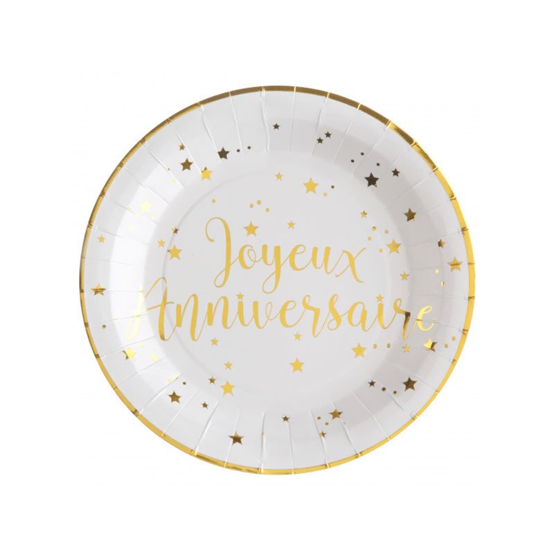 Assiettes "Joyeux Anniversaire" (x10)