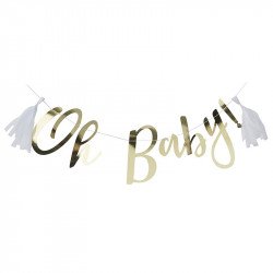 Guirlande "Oh Baby" dorée et tassels