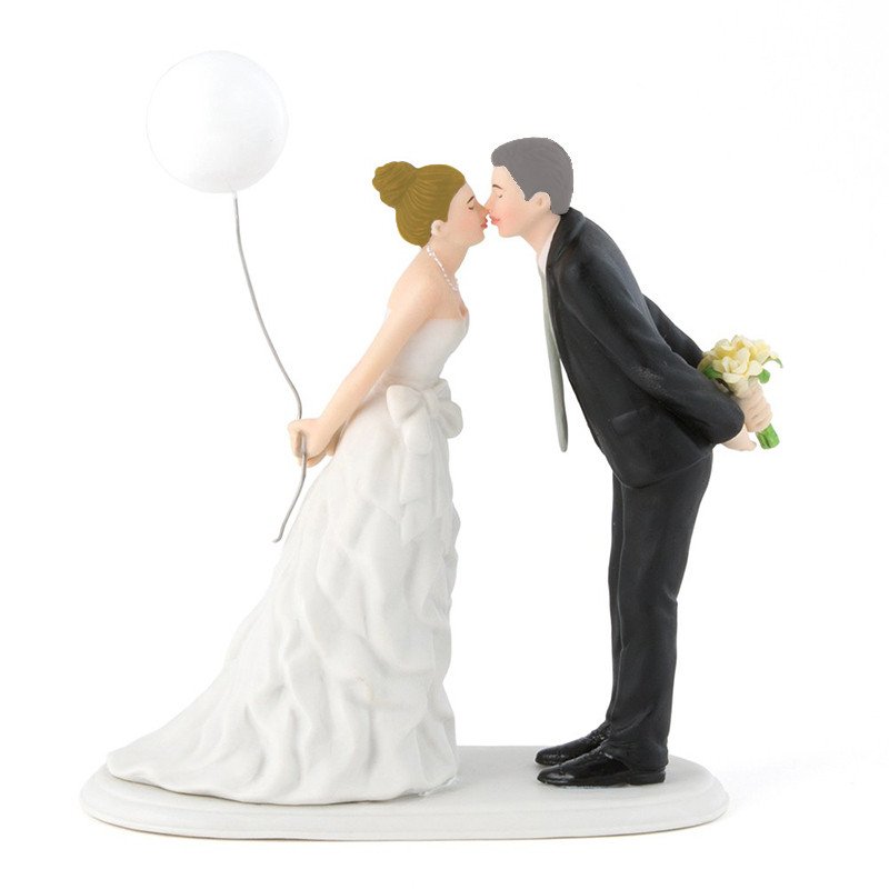 Figurine Les Mariés au Ballon femme cheveux blond, homme cheveux gris