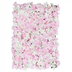 Mur de fleurs roses et blanches