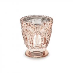 Photophore verre mercuré rose gold