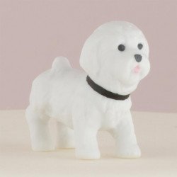 Figurine chien bichon frisé