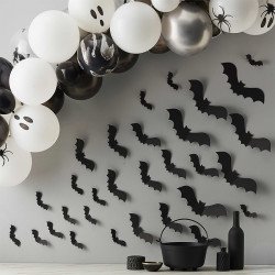 30 décorations chauve-souris sur fond blanc