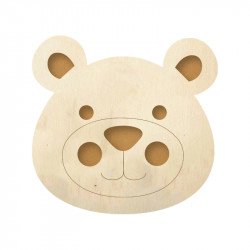 Tête d'ours en bois