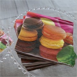 Serviette en papier macarons (x20)