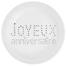 Assiettes "Joyeux anniversaire" -10 unités