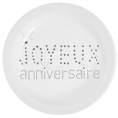 Assiettes "Joyeux anniversaire" -10 unités