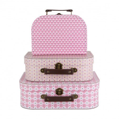 Valise retro daisy rose (x3)