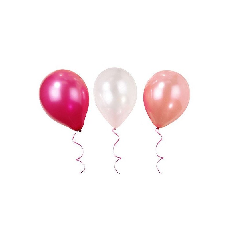 Ballons fushia, blanc et rose (x12)