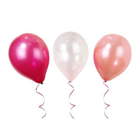 Ballons fushia, blanc et rose (x12)