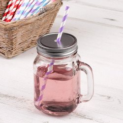 Mason Jars avec trou pour paille