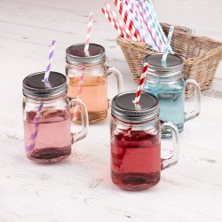 Mason Jars avec trou pour paille