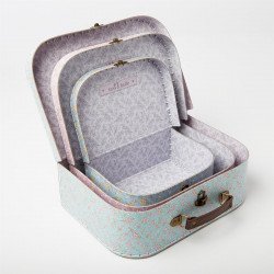 Valises pastel fleuries set de 3