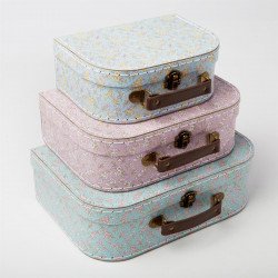 Valises pastel fleuries set de 3