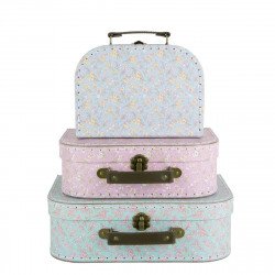 Valises pastel fleuries set de 3