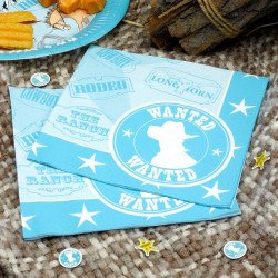 Serviettes Cowboy Bleues et blanches