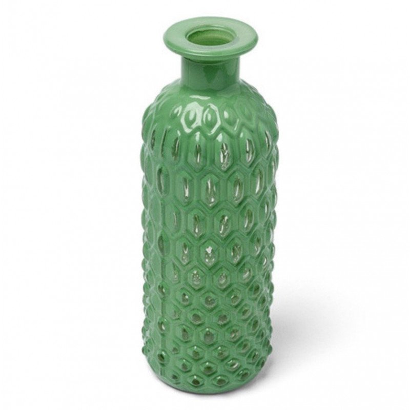 bouteille vase nid d'abeille vert