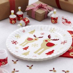 Assiettes Rudolf Le cerf - vendues par 8