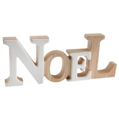 Lettres NOEL en bois et céramique