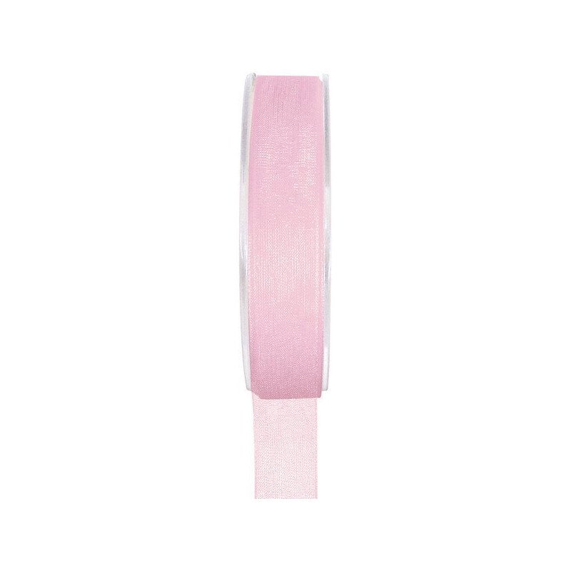 Ruban organdi rose pâle -  20 mètres