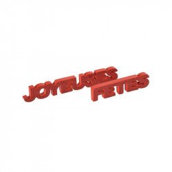 Lettres "Joyeuses fêtes" en bois et paillettes