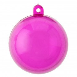 Boules transparentes couleur fuchsia 4 cm (x6)