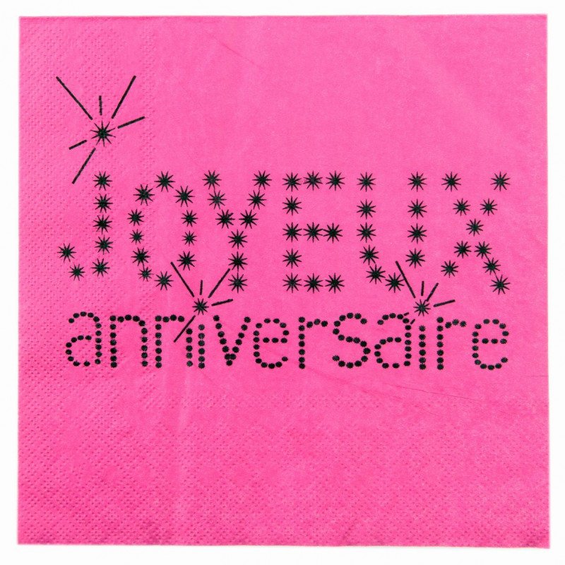 20 serviettes Joyeux Anniversaire