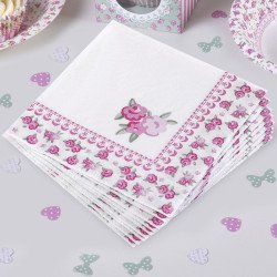 Serviettes Vintage Lilas (x16)