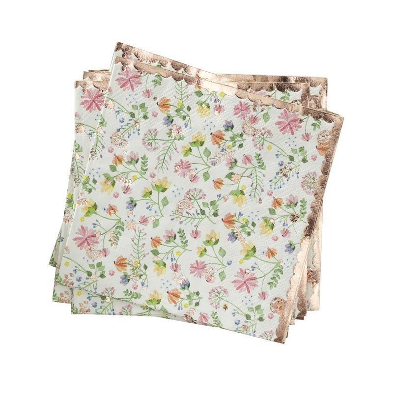 Serviettes à fleurs "coktail" Liberty (x16)