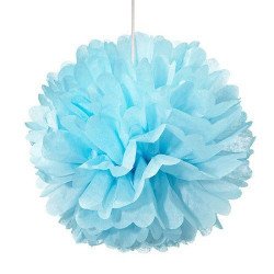 Pompon papier turquoise