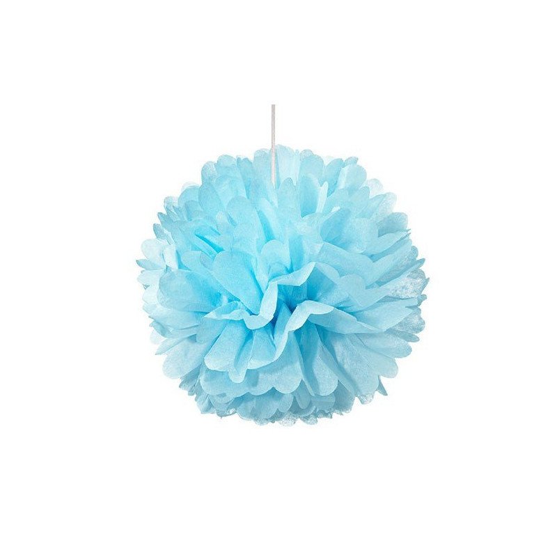 Pompon papier turquoise