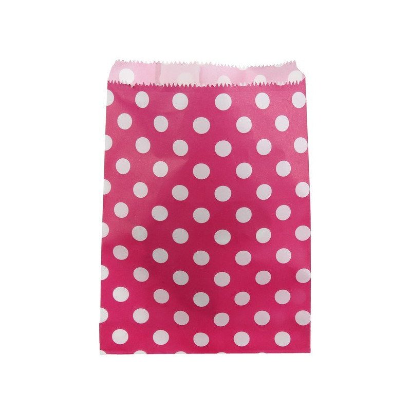 Sachet pois fuchsia et blanc (x24)