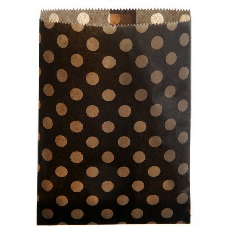 Sachet pois noir et naturel/kraft (x24)