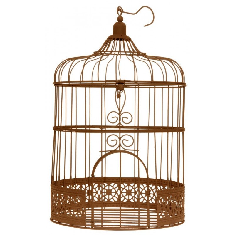 Tirelire Cage à oiseaux rouille