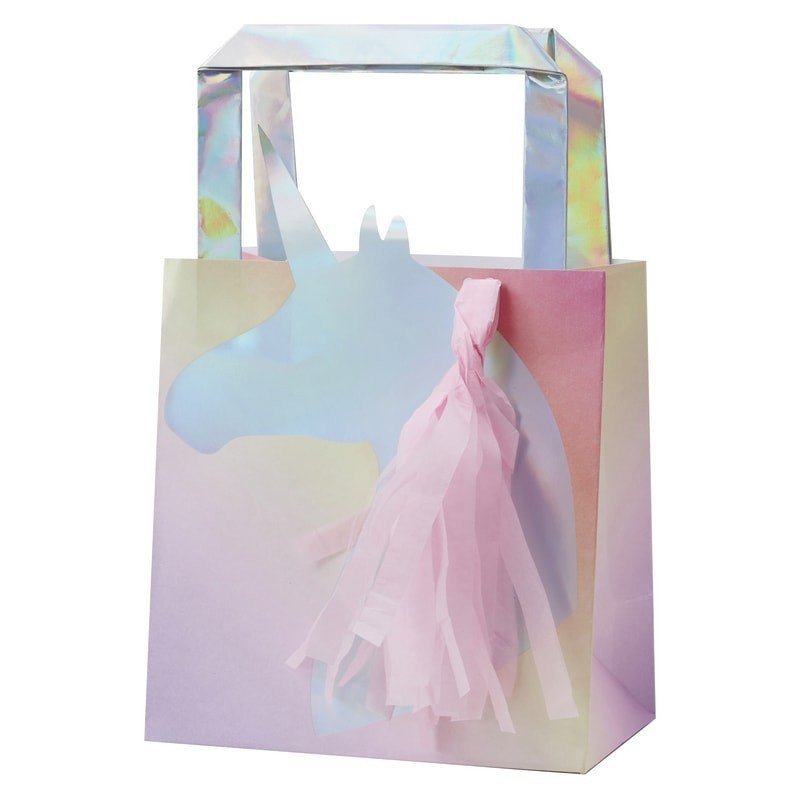 Sac cadeaux licorne mutlicolore