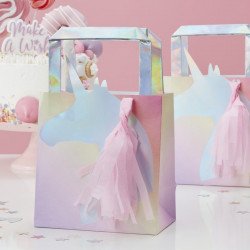 Sac cadeaux licorne mutlicolore