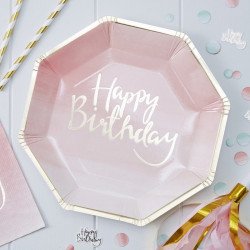 8 Assiettes "Happy Birthday"