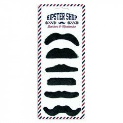 Moustaches adhésives noire (x6)