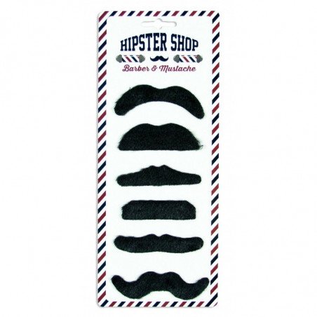 Moustaches adhésives noire (x6)