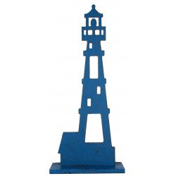 Grand phare en bois bleu