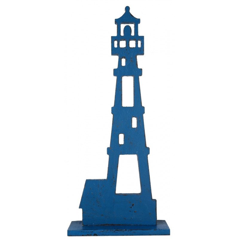 Grand phare en bois bleu